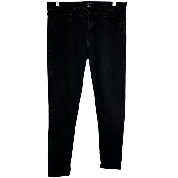 Just Black Skinny Jeans Womens 31 Black Rock 'n' Roll Dark Wash Mid-Rise Classic - Picture 1 of 9